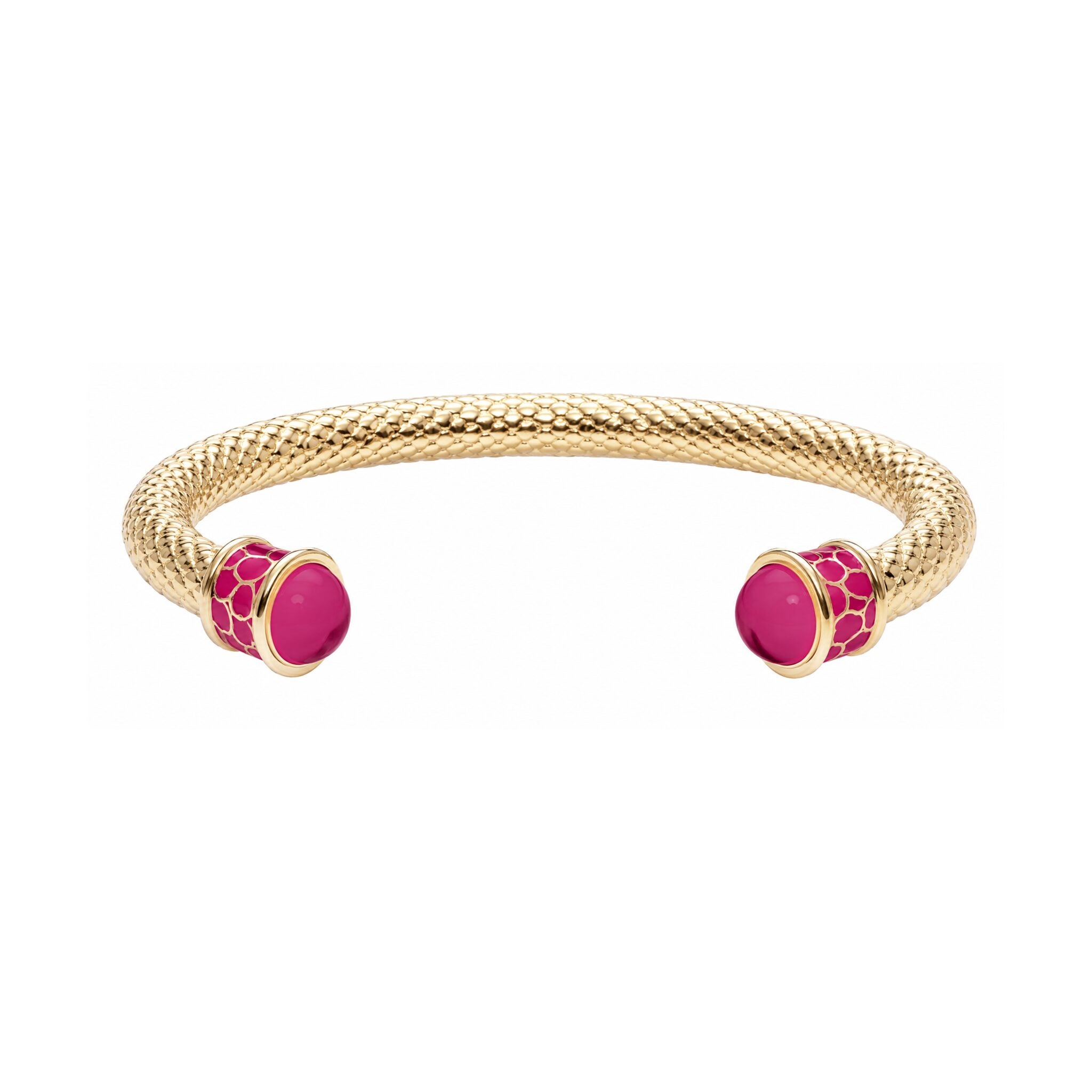 Halcyon Days Salamander Torque Bangle in Pink Tourmaline & Gold Women's Fine Bangle Bracelet