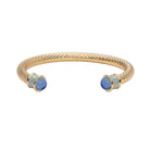 Halcyon Days Salamander Torque Forget-Me-Not Blue & Gold Bangle Women's Fine Bangle Bracelet