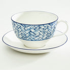 Halcyon Days Serengeti Basket Weave Breakfast Cup & Saucer Tea Set