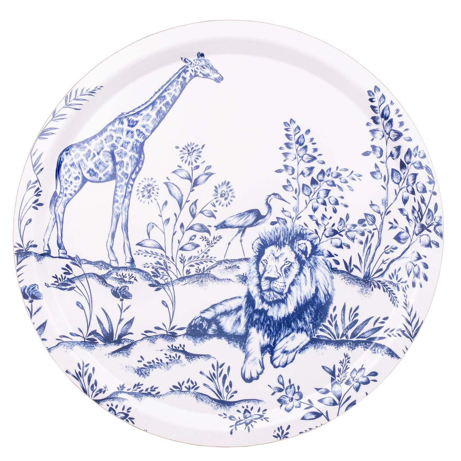 Halcyon Days Serengeti Round Birchwood Tray