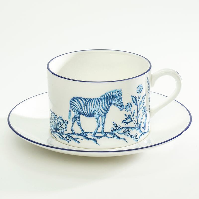 Halcyon Days Serengeti Zebra Teacup & Saucer Tea Set