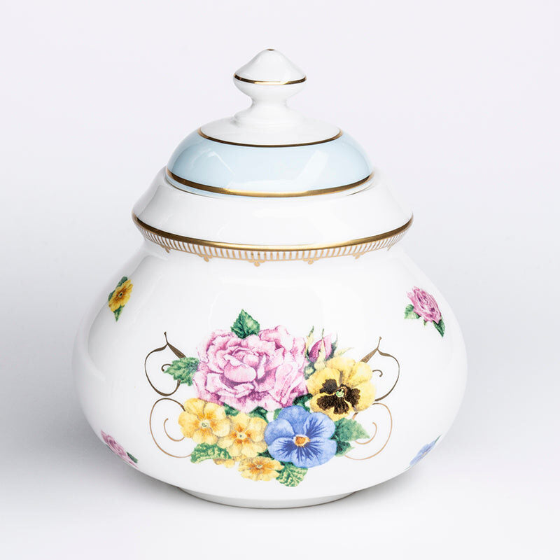 Halcyon Days Shell Garden Covered Sugar Pot Sugar Bowl