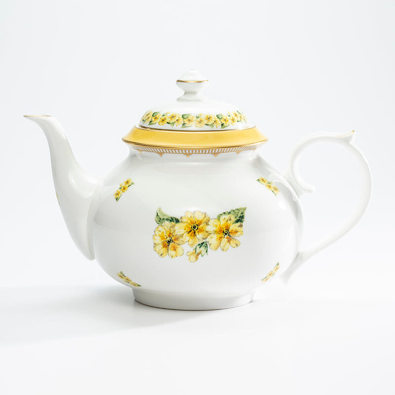 Halcyon Days Shell Garden Floral Primula Early Morning Teapot