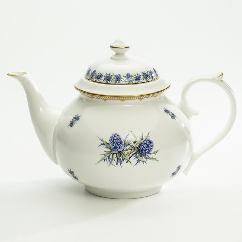 Halcyon Days Shell Garden Thistle Lilac Early Morning Teapot
