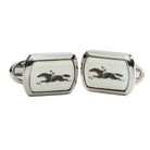 Halcyon Days Silver Race Horse Cufflinks