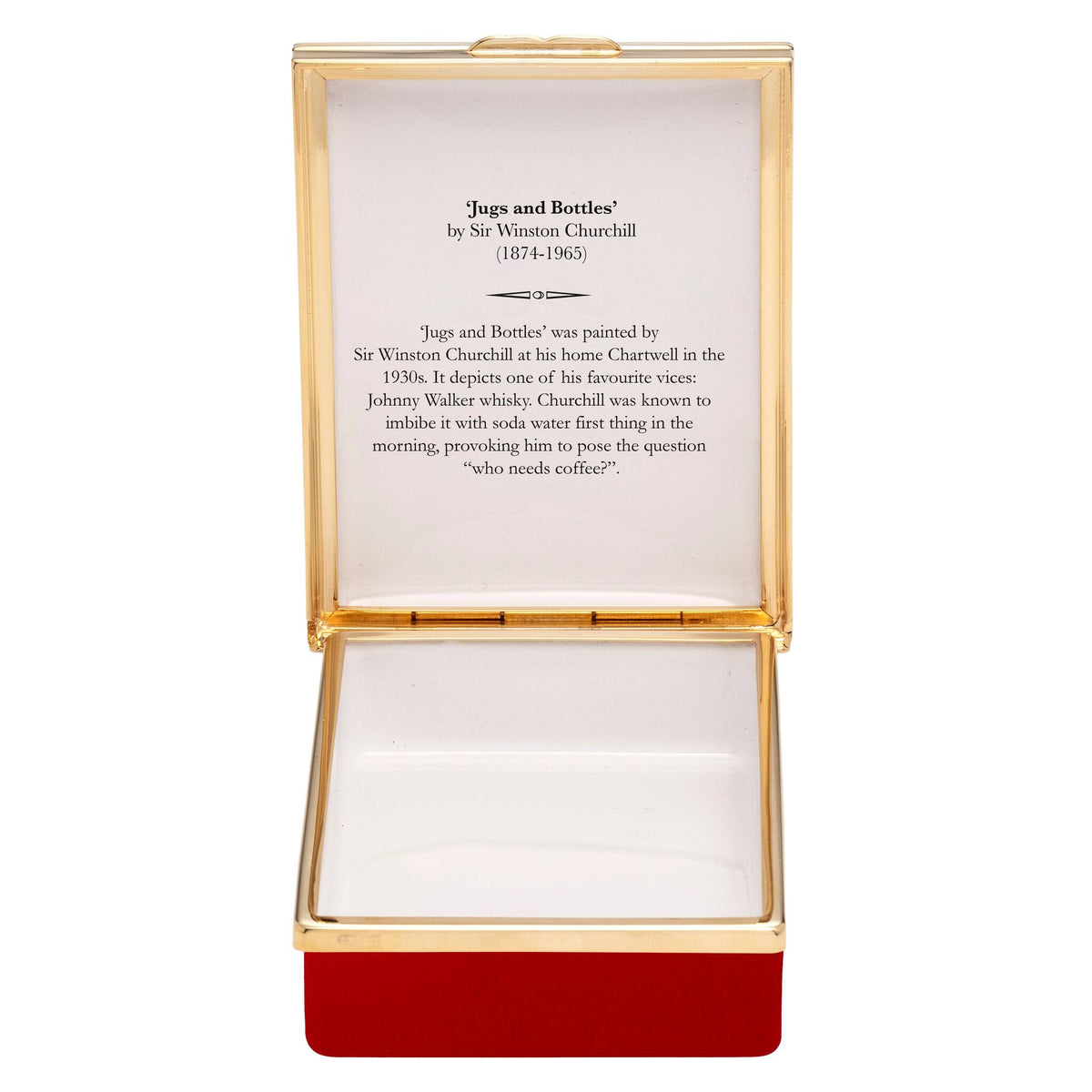 Halcyon Days Sir Winston Churchill 'Jugs and Bottles' Enamel Box, view 2