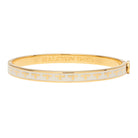 Halcyon Days Skinny Bee Hinged Bangle in Cream & Gold Women's Fine Bangle Bracelet