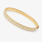 Halcyon Days Skinny Bee Hinged Bangle in Cream & Gold Women's Fine Bangle Bracelet, alternate view