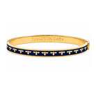 Halcyon Days Skinny Bee Hinged Bangle in Estate Blue & Gold Women's Fine Bangle Bracelet