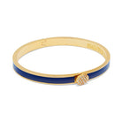 Halcyon Days Skinny Pave Button Cobalt & Gold Bangle Women's Fine Bangle Bracelet