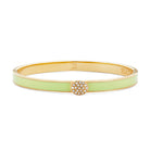 Halcyon Days Skinny Pave Button Meadow & Gold Bangle Women's Fine Bangle Bracelet, alternate view