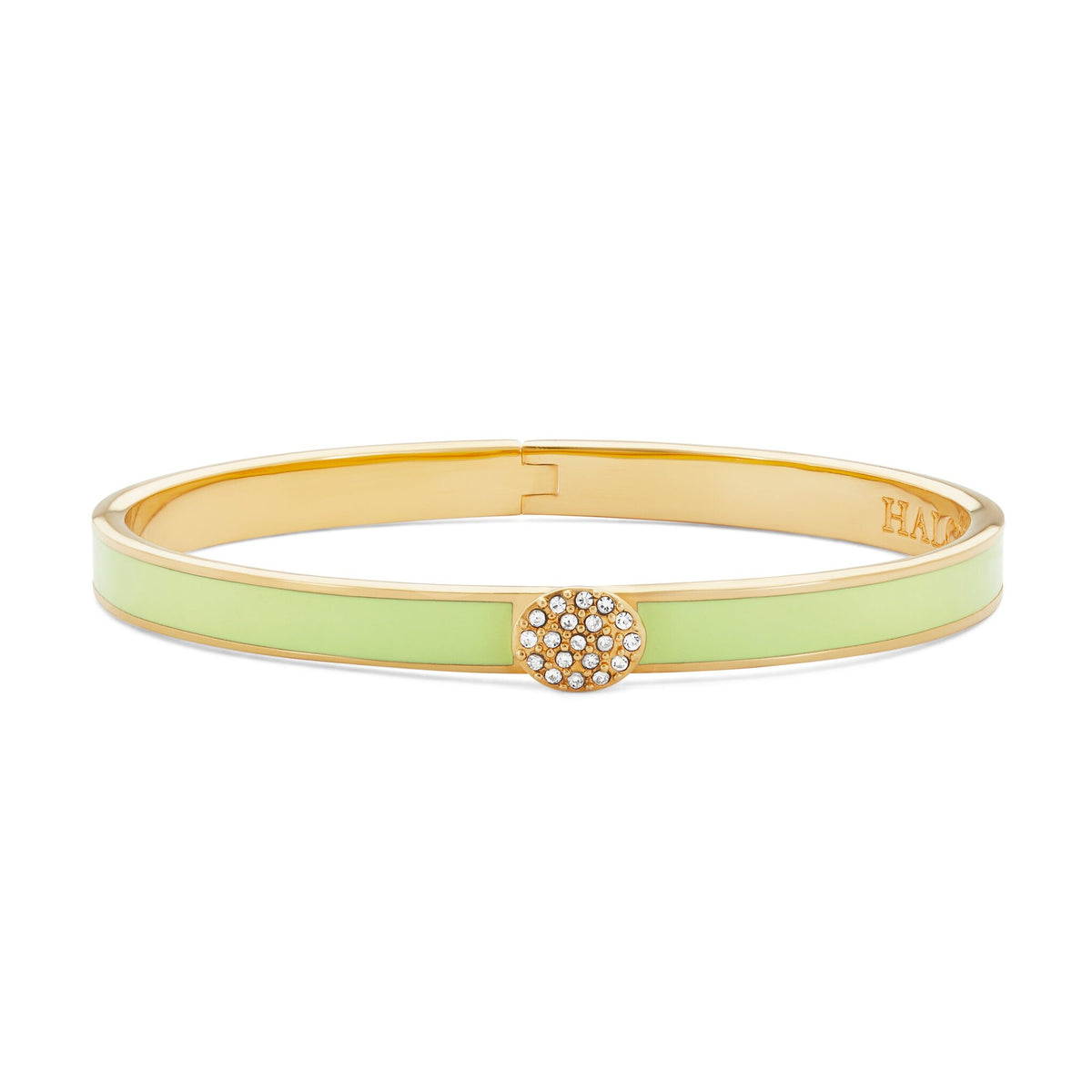 Halcyon Days Skinny Pave Button Meadow & Gold Bangle Women's Fine Bangle Bracelet, alternate view