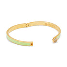 Halcyon Days Skinny Pave Button Meadow & Gold Bangle Women's Fine Bangle Bracelet, detail view