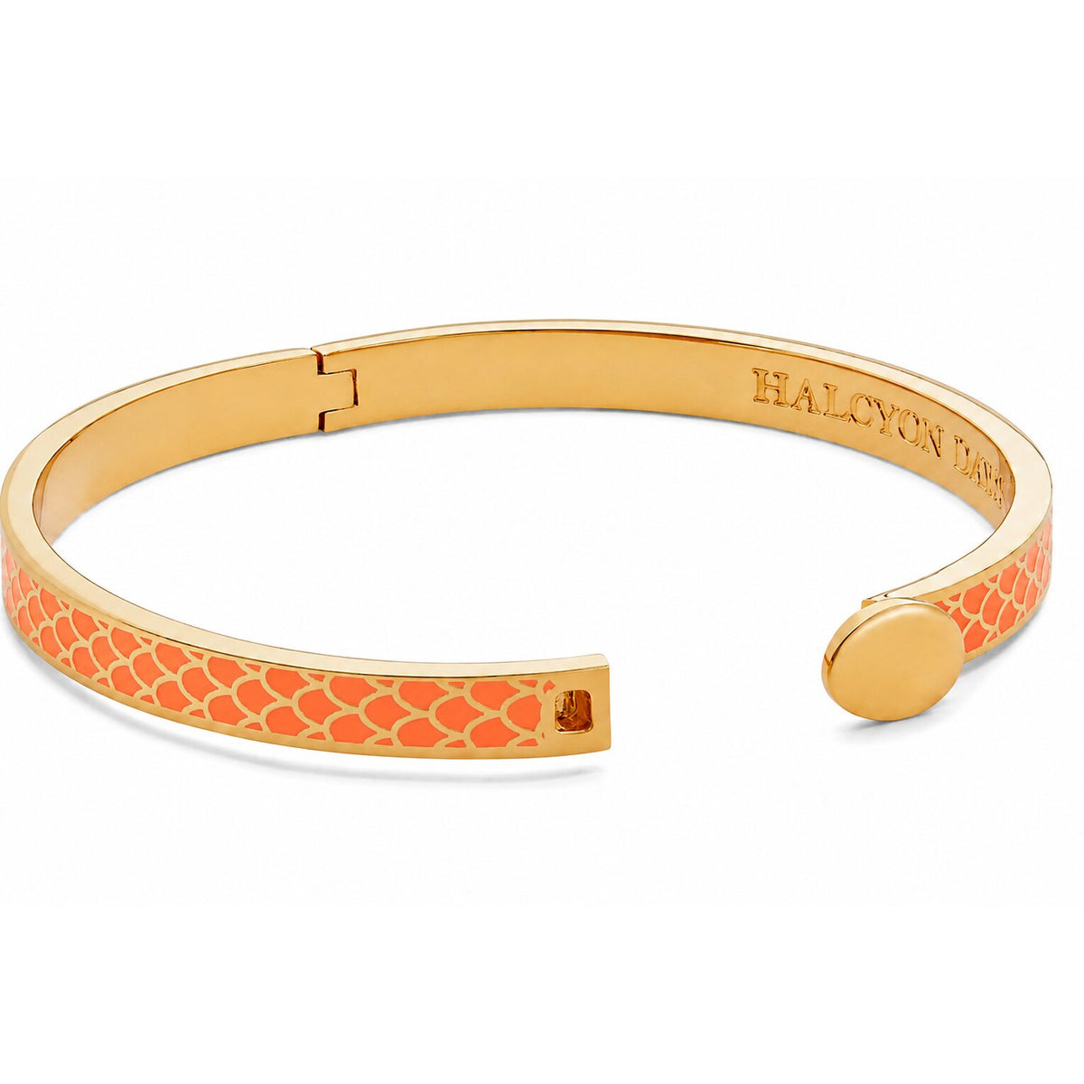 Halcyon Days Skinny Salamander Hinged Bangle in Orange & Gold, alternate view