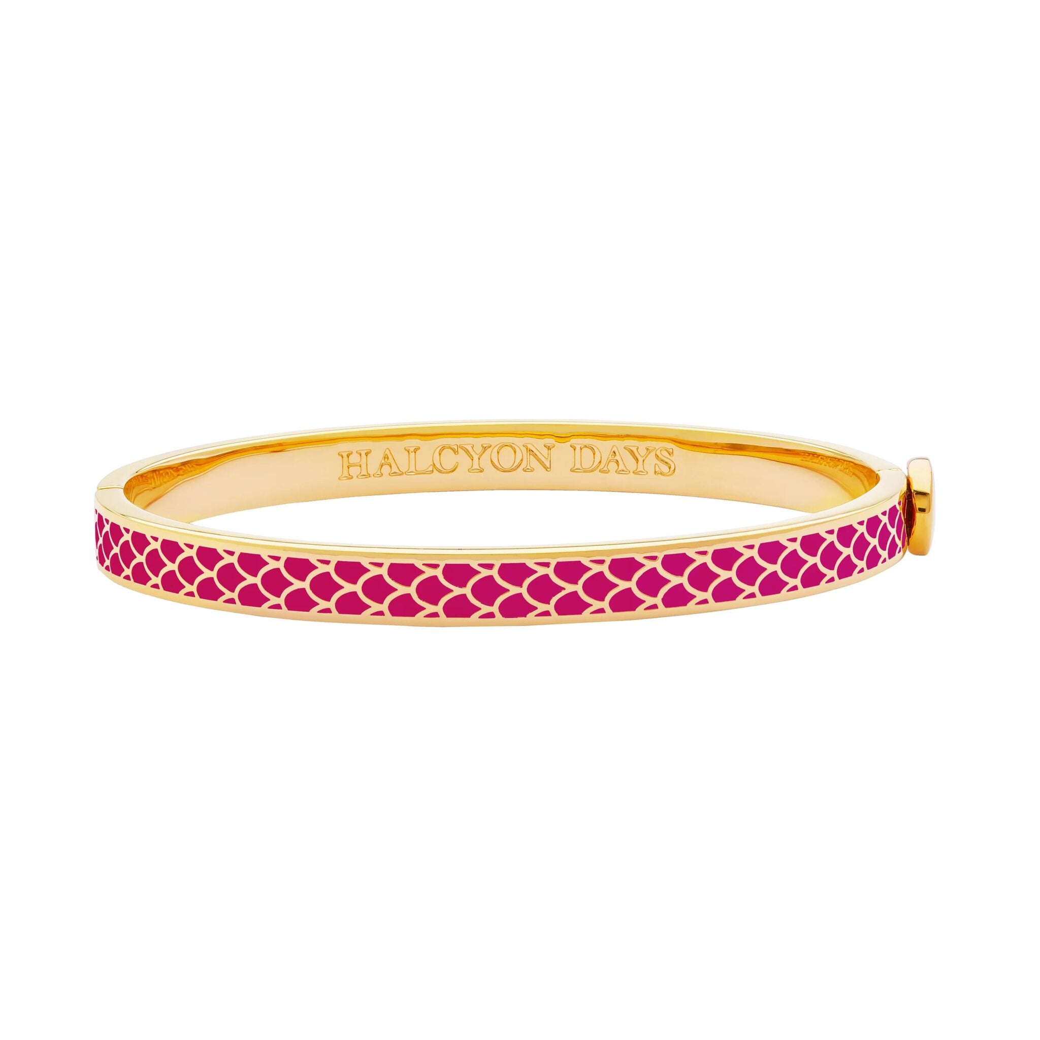 Halcyon Days Skinny Salamander Hinged Bangle in Pink Tourmaline & Gold Women's Fine Bangle Bracelet