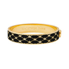 Halcyon Days Star Sparkle Trellis Hinged Bangle in Black & Gold Women's Fine Bangle Bracelet
