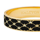 Halcyon Days Star Sparkle Trellis Hinged Bangle in Black & Gold, alternate view
