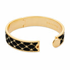 Halcyon Days Star Sparkle Trellis Hinged Bangle in Black & Gold, alternate view