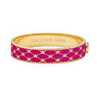 Halcyon Days Star Sparkle Trellis Hinged Bangle in Pink Tourmaline & Gold Women's Fine Bangle Bracelet