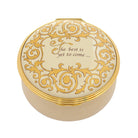 Halcyon Days "The Best Is Yet To Come" Gold Enamel Box