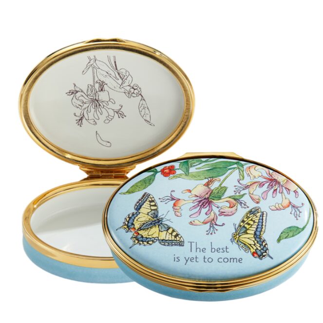 Halcyon Days The Best Is Yet To Come Oval Enamel Box, alternate view