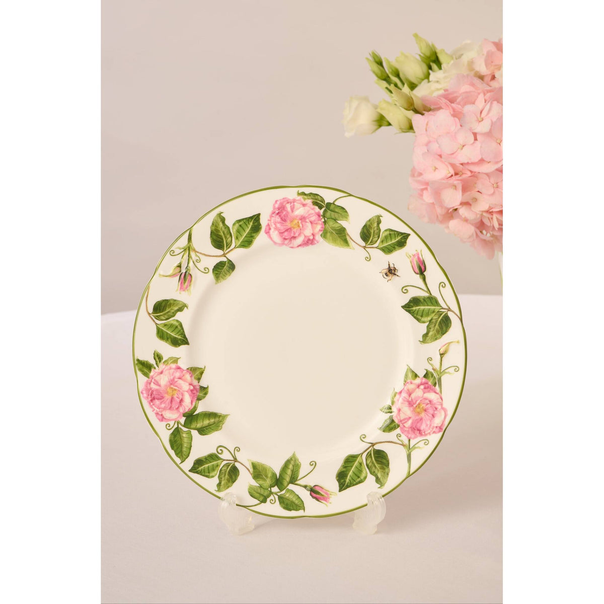 Halcyon Days The King's Rose 8" Audley Plate, alternate view