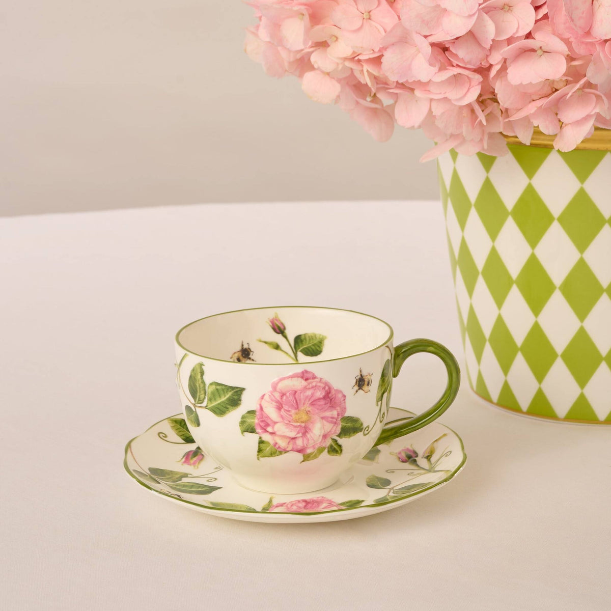 Halcyon Days The King's Rose Teacup and Saucer Cup & Saucer Set, alternate view