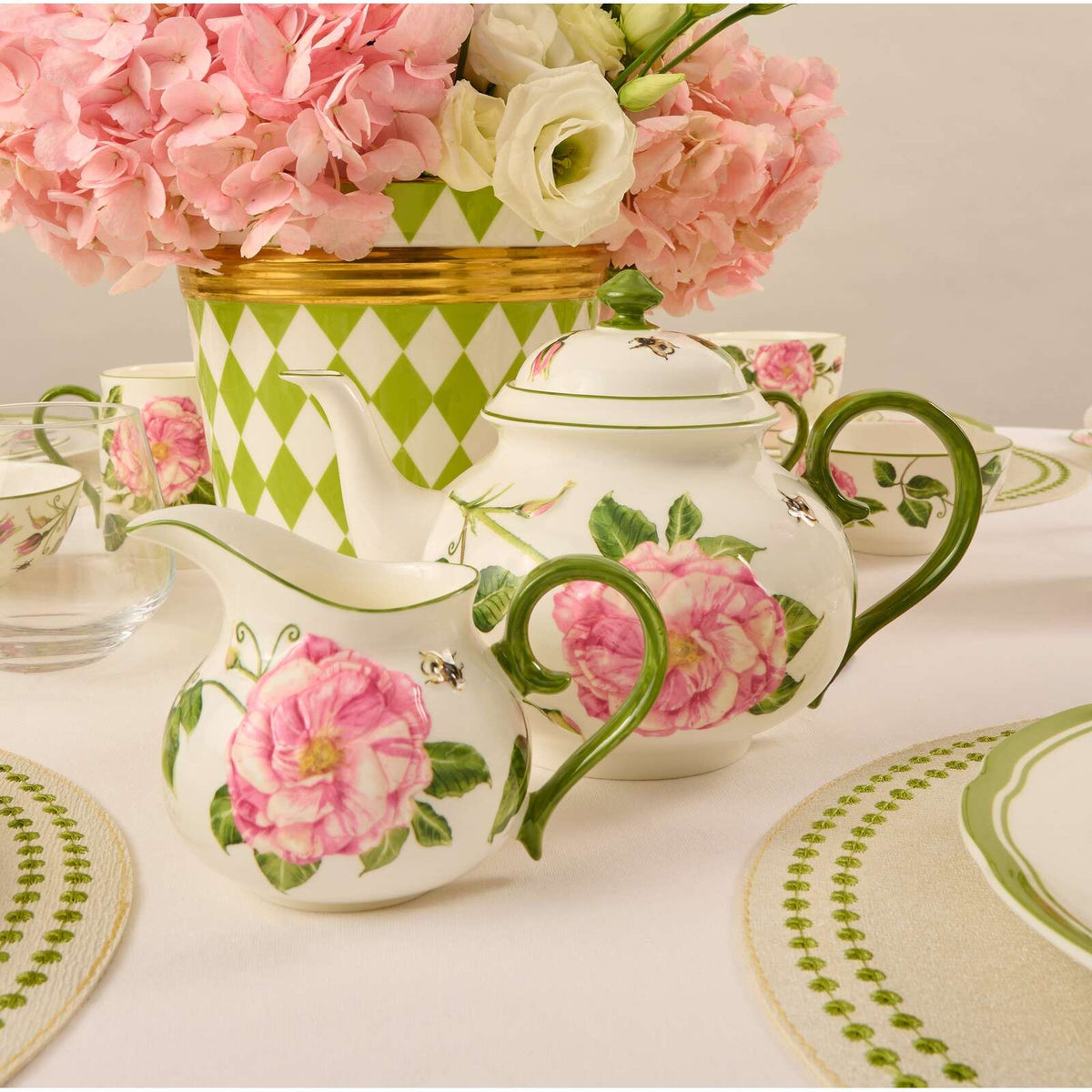Halcyon Days The King's Rose Teapot, alternate view
