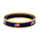 Halcyon Days The Stars & Stripes Enamel Bangle in Navy & Gold Women's Fine Bangle Bracelet — Small