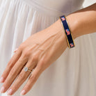 Halcyon Days The Stars & Stripes Enamel Bangle in Navy & Gold, alternate view