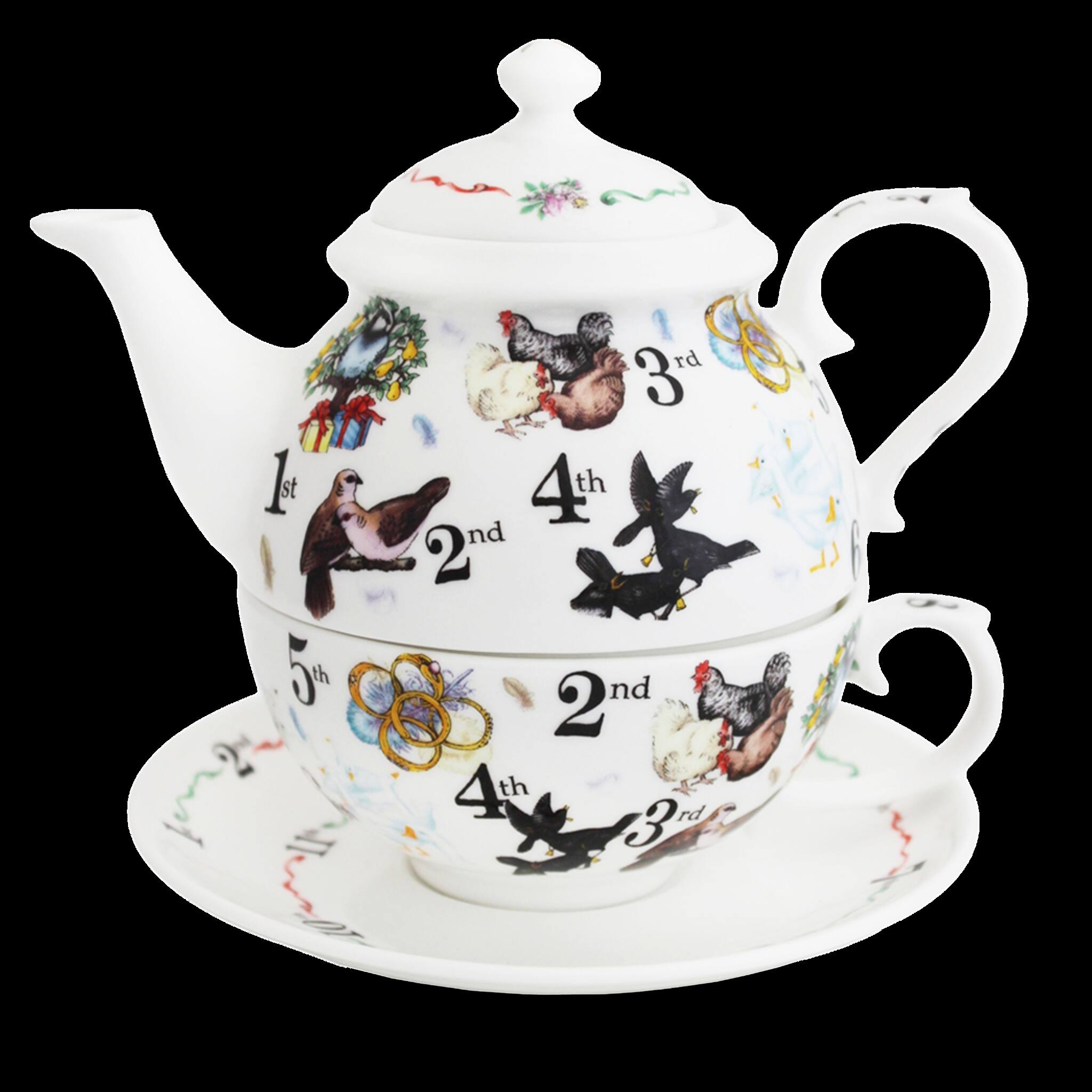Halcyon Days The Twelve Days of Christmas Tea For One Tea Set