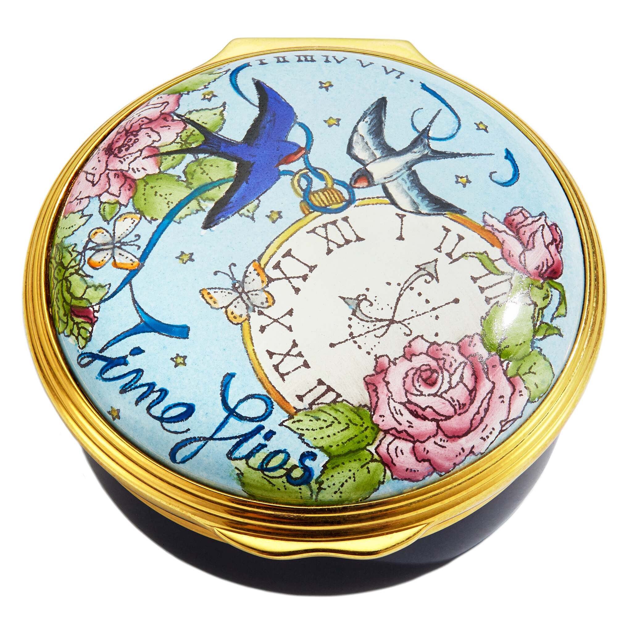 Halcyon Days "Time Flies" Enamel Box