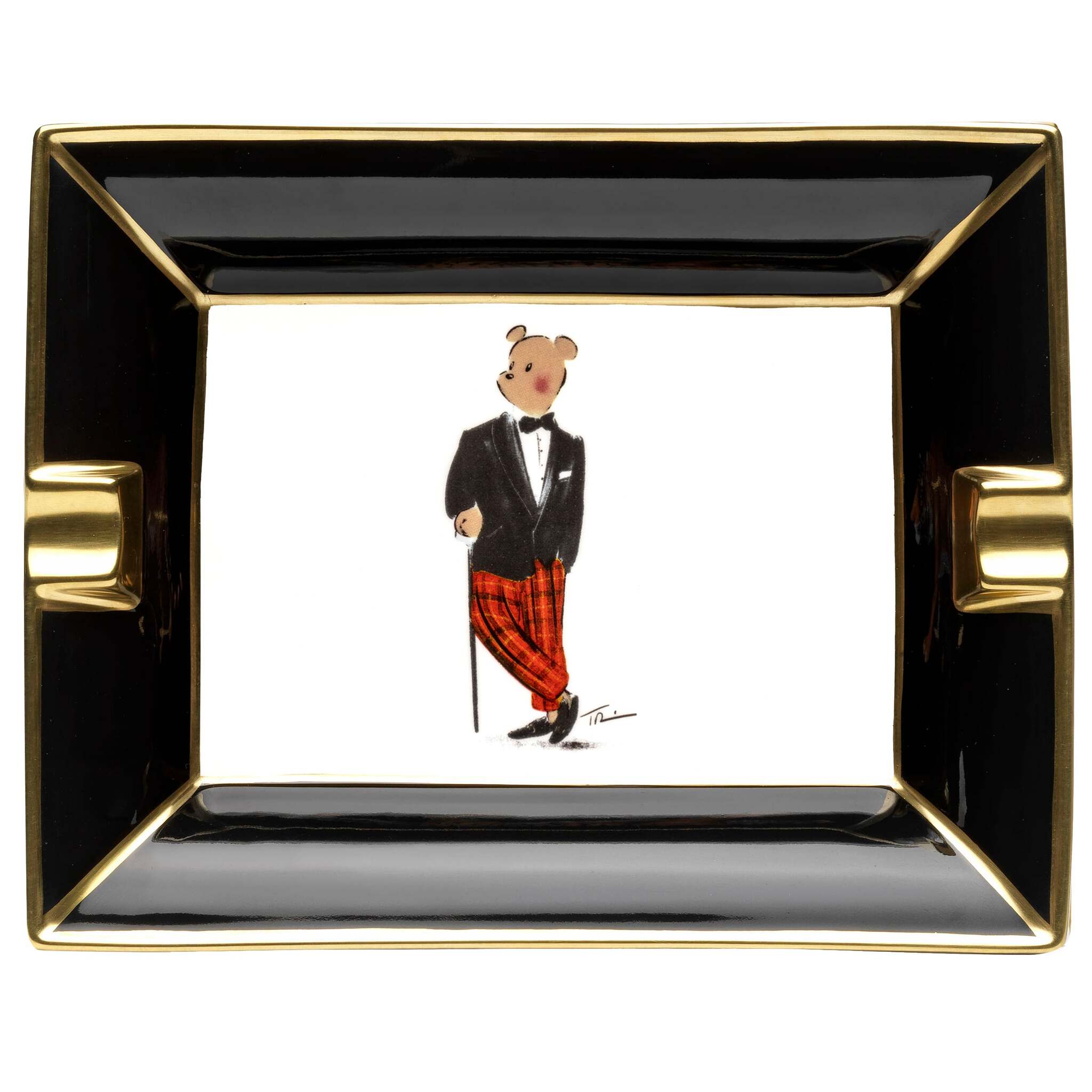 Halcyon Days Tug Rice "Hal the Bear" - Fine Bone China Trinket Tray