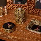 Halcyon Days Tug Rice Leopard Print - Fine Bone China Lidded Candle – Sandalwood & Vetiver