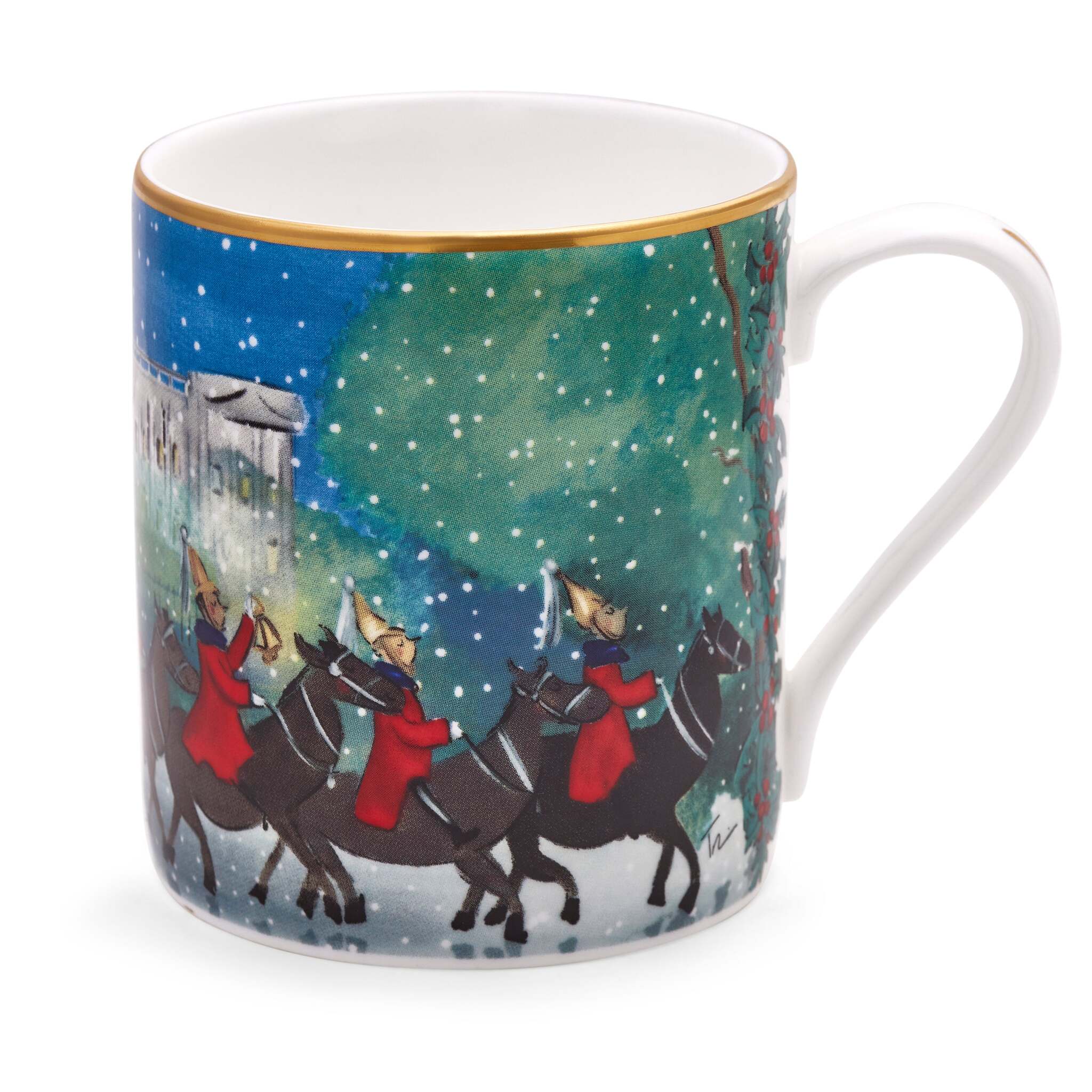 Halcyon Days Tug Rice "Life Guards in the Snow" - Fine Bone China Mug in Blue