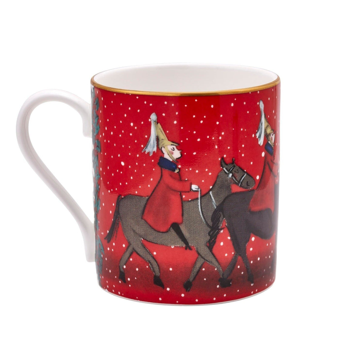 Halcyon Days Tug Rice "Life Guards in the Snow" - Fine Bone China Mug in Red, alternate view