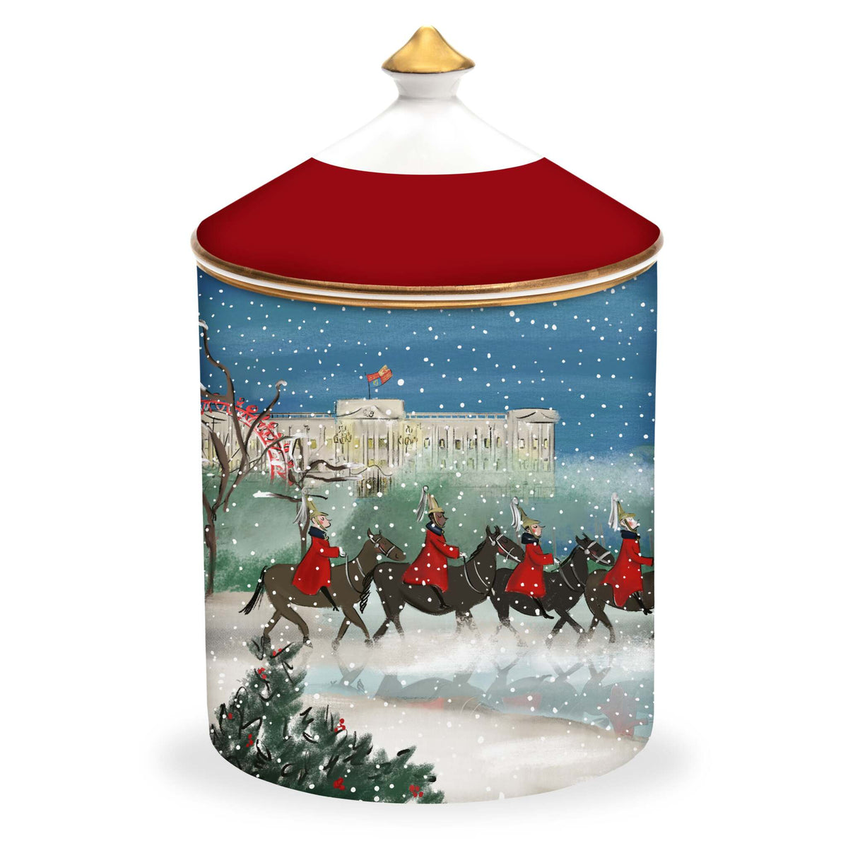 Halcyon Days Tug Rice "Life Guards in the Snow" - Lidded Fine Bone China Candle, alternate view