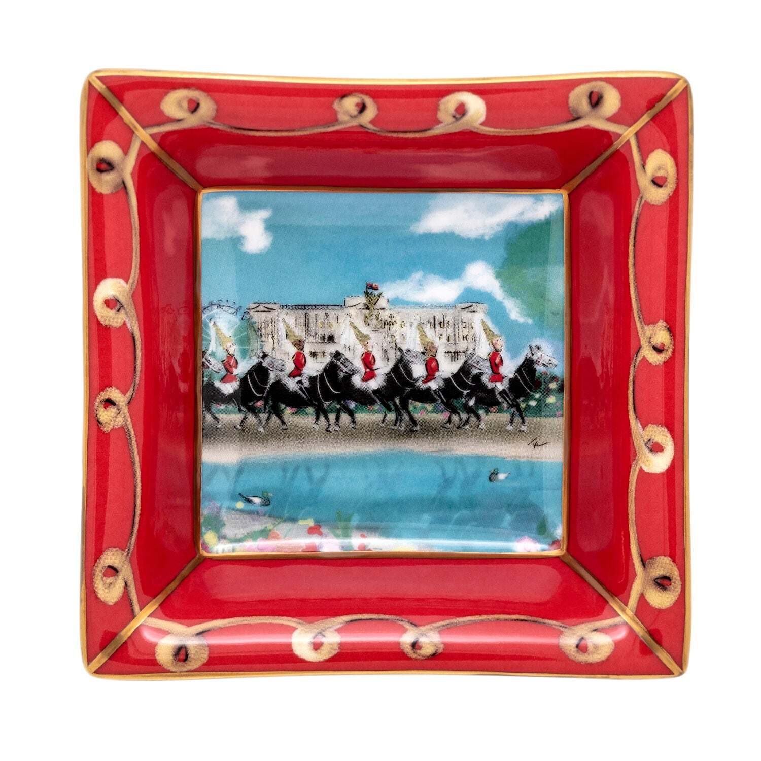 Halcyon Days Tug Rice "Life Guards on Parade" - Fine Bone China Square Trinket Tray