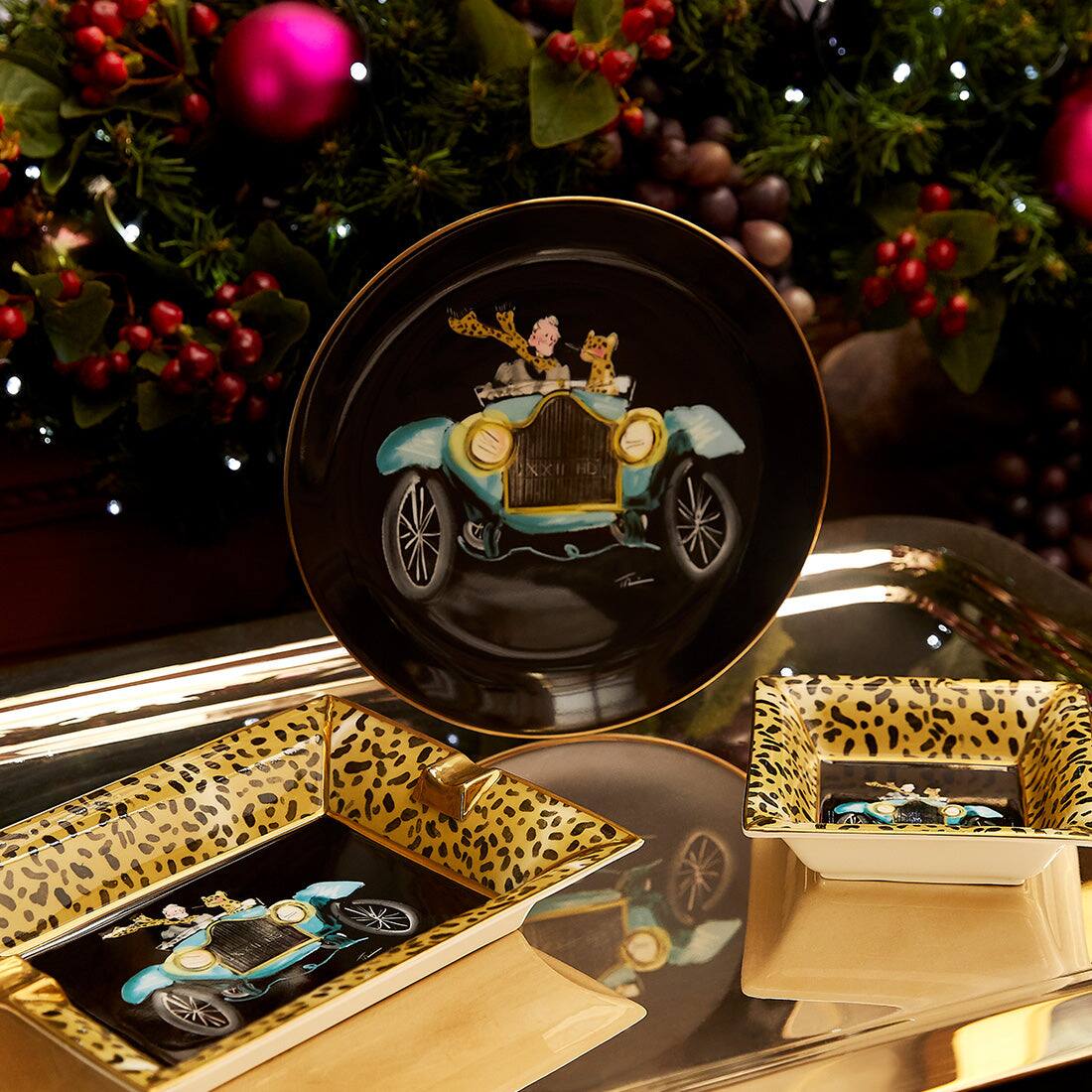 Halcyon Days Tug Rice "Roaring & Exploring" - Fine Bone China Trinket Tray, alternate view