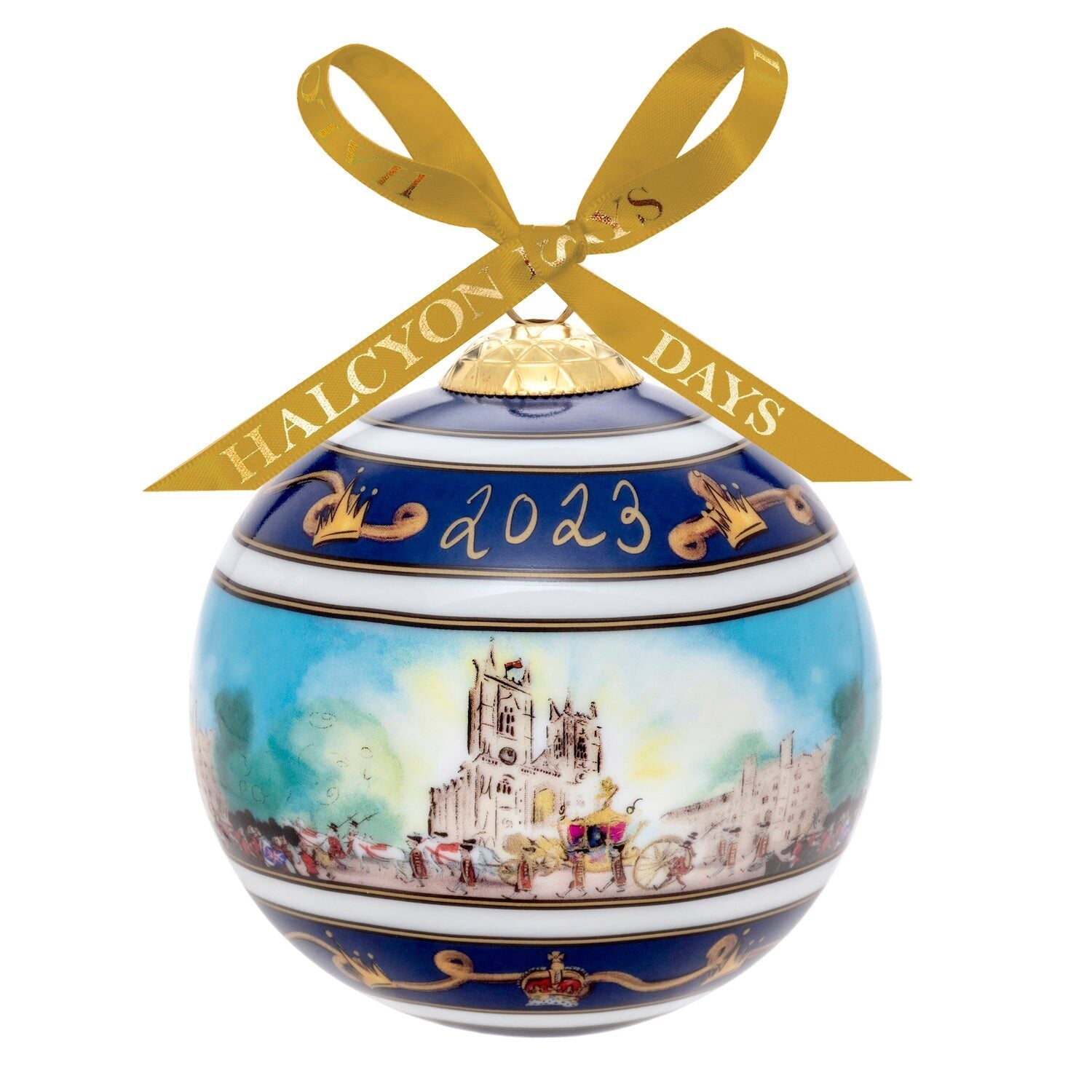 Halcyon Days Tug Rice "The Coronation At Westminster Abbey" - 4" Bauble Christmas Ornament