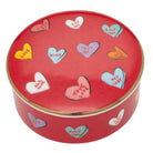 Halcyon Days Tug Rice "True Love" - Fine Bone China Round Trinket Box in Red