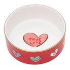 Halcyon Days Tug Rice "True Love" - Fine Bone China Round Trinket Box in Red, alternate view