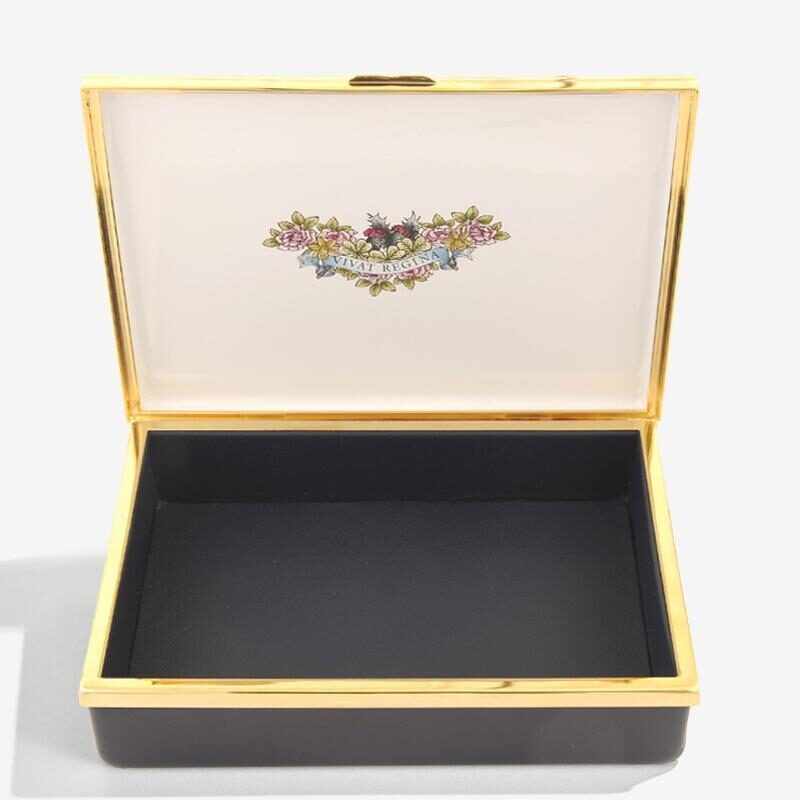Halcyon Days "Vivat Regina" Prestige Enamel Box Navy, alternate view