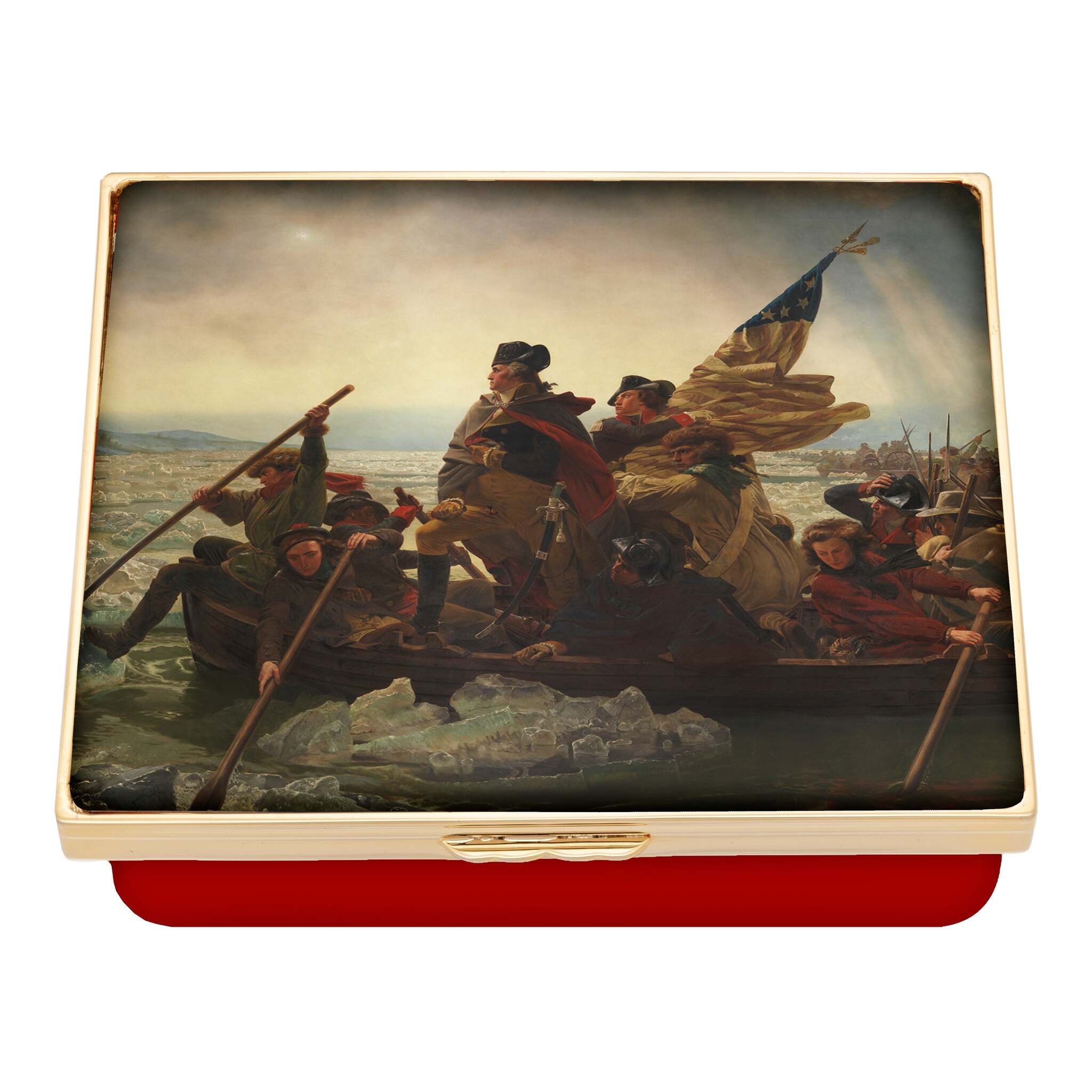 Halcyon Days "Washington Crossing the Delaware" By Emanuel Leutze Enamel Box