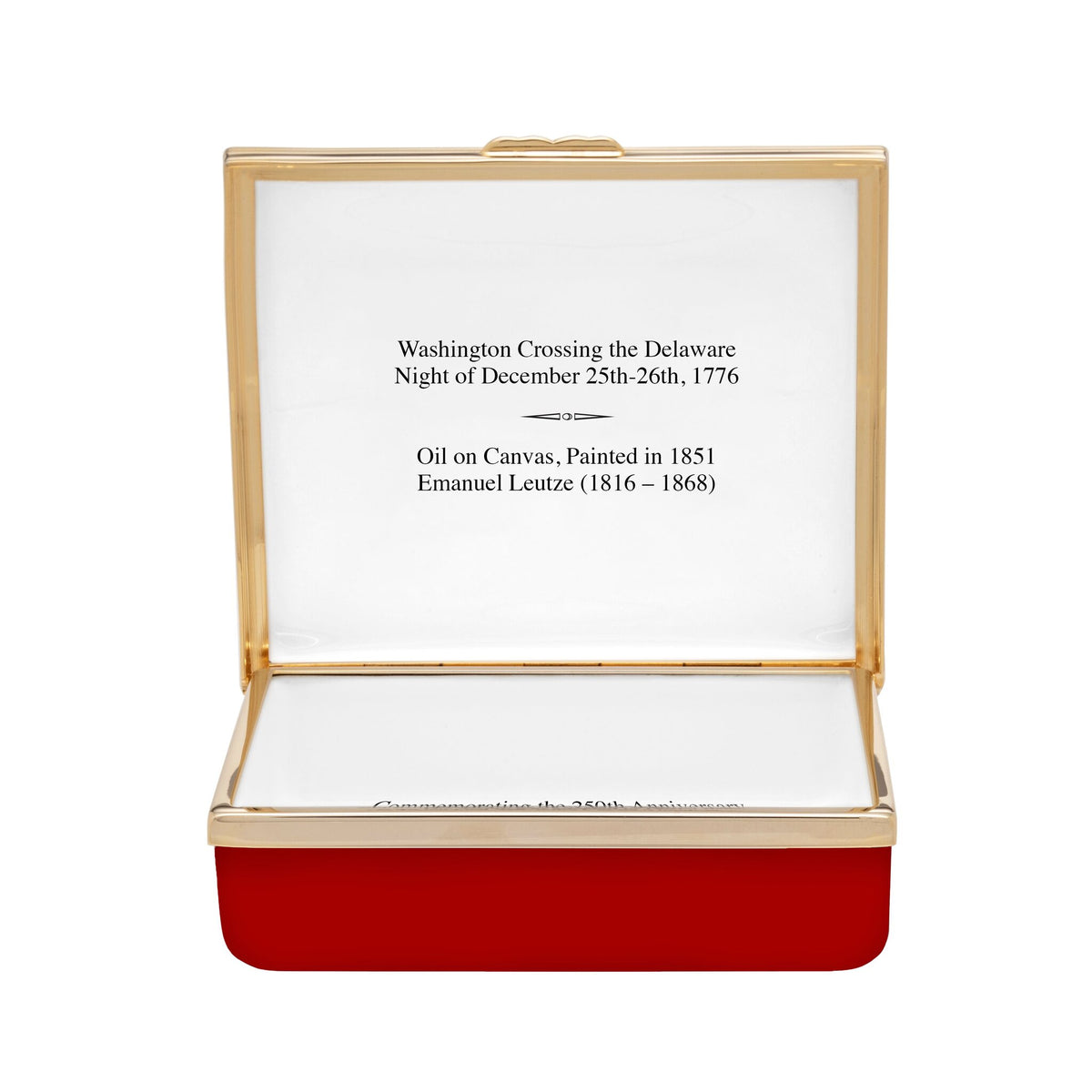 Halcyon Days "Washington Crossing the Delaware" By Emanuel Leutze Enamel Box, alternate view