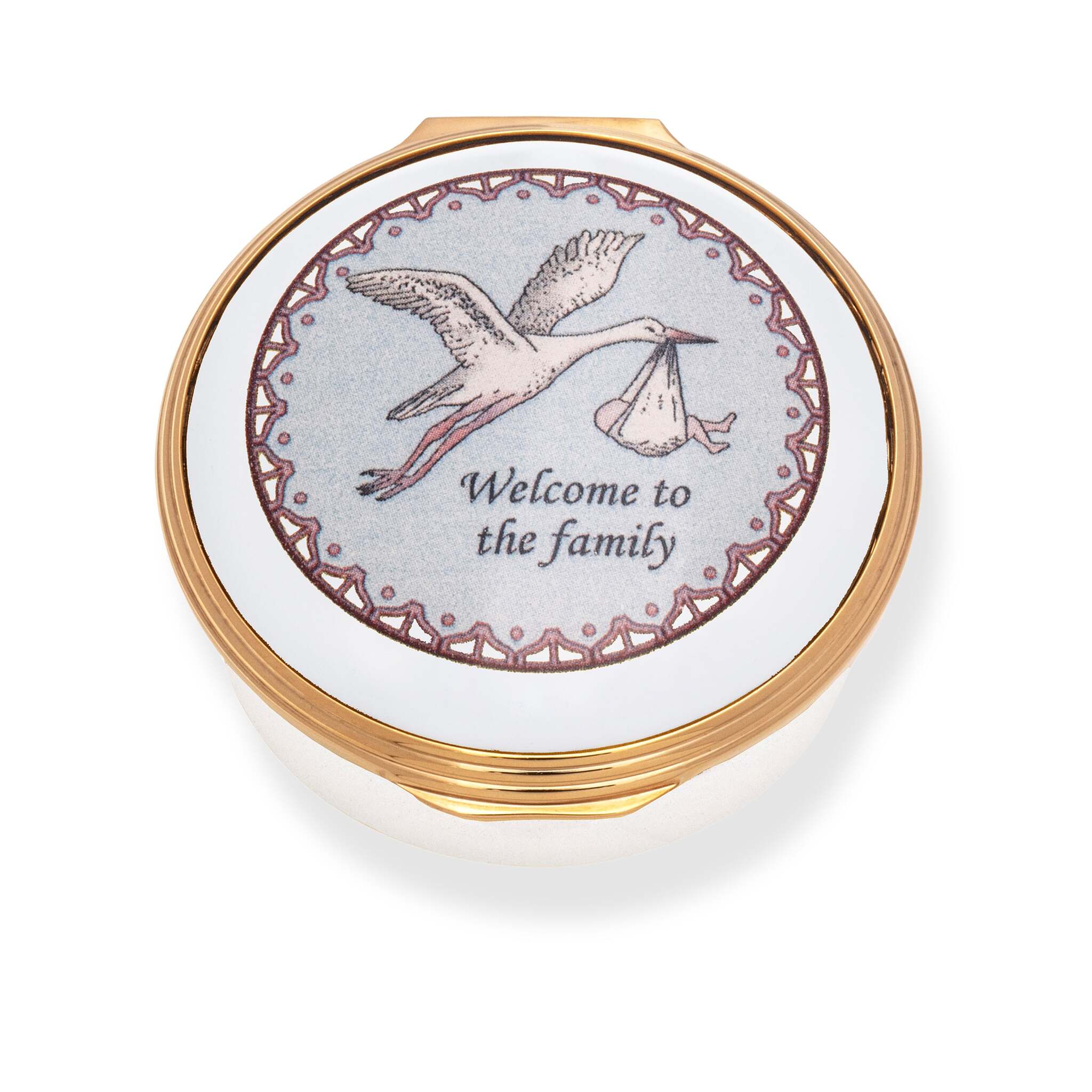 Halcyon Days Welcome To the Family Enamel Box - Personalised