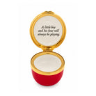Halcyon Days Winnie-the-Pooh "A Little Boy and His Bear" Enamel Box in Deep Red, view 2