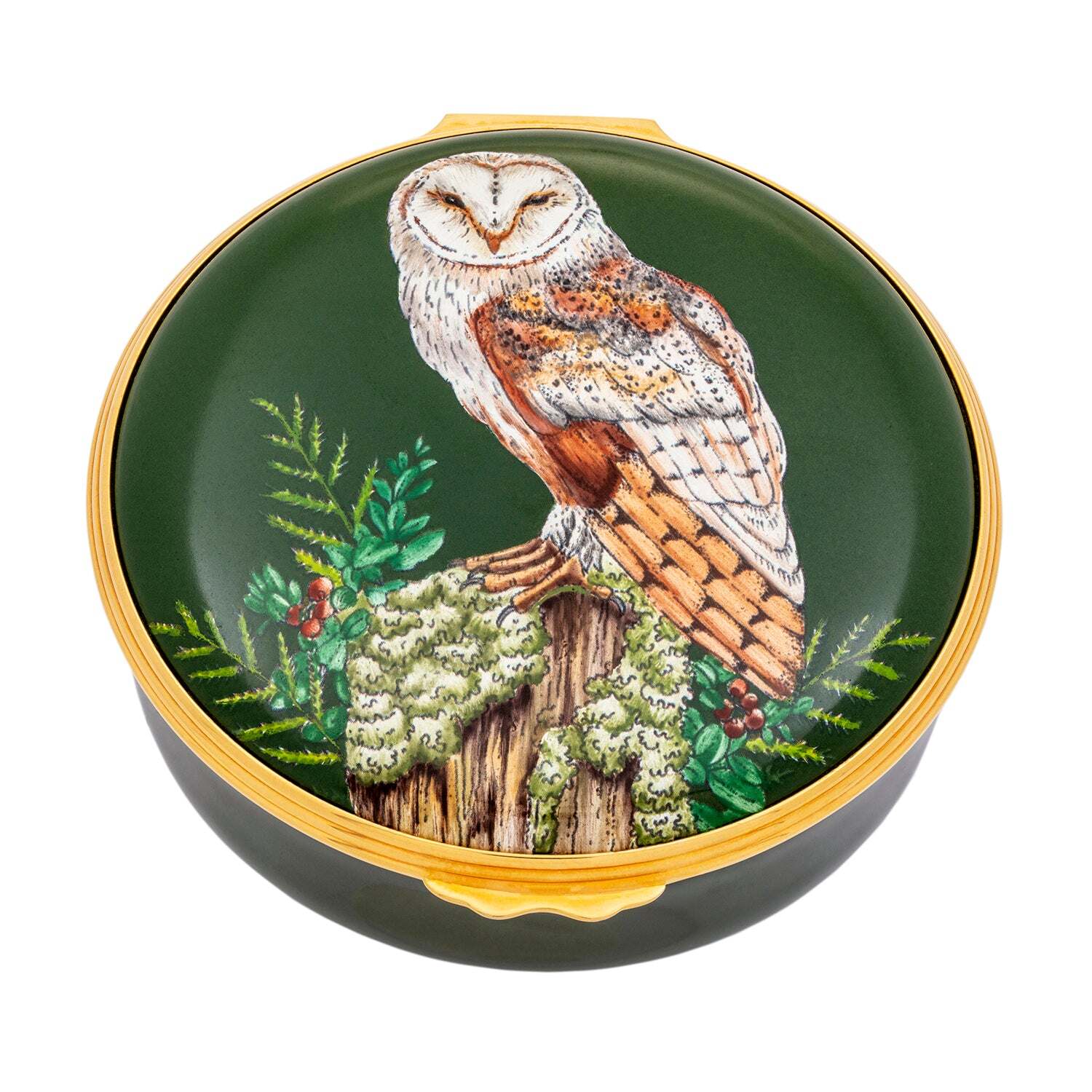 Halcyon Days Woodland Wildlife Owl Enamel Box