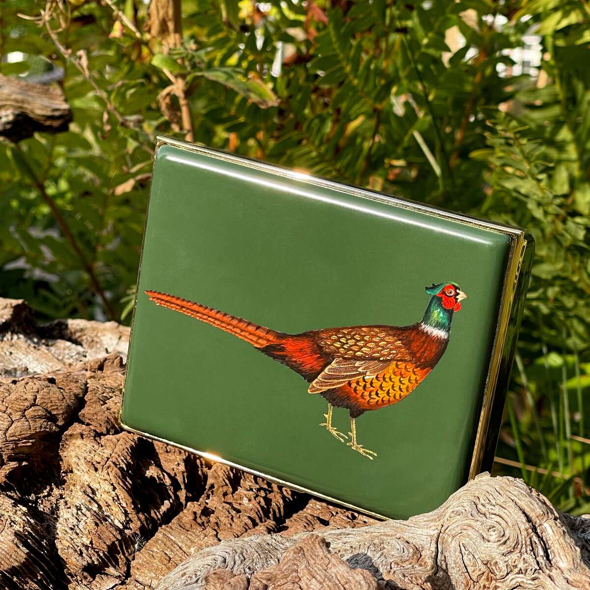 Halcyon Days Woodland Wildlife Pheasant Enamel Box, alternate view