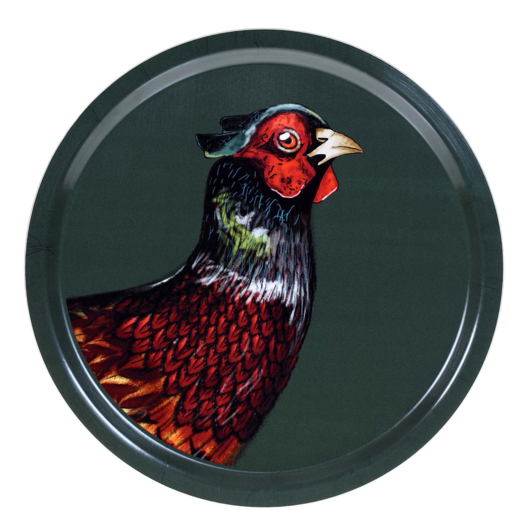 Halcyon Days Woodland Wildlife Pheasant - Round Birchwood Tray